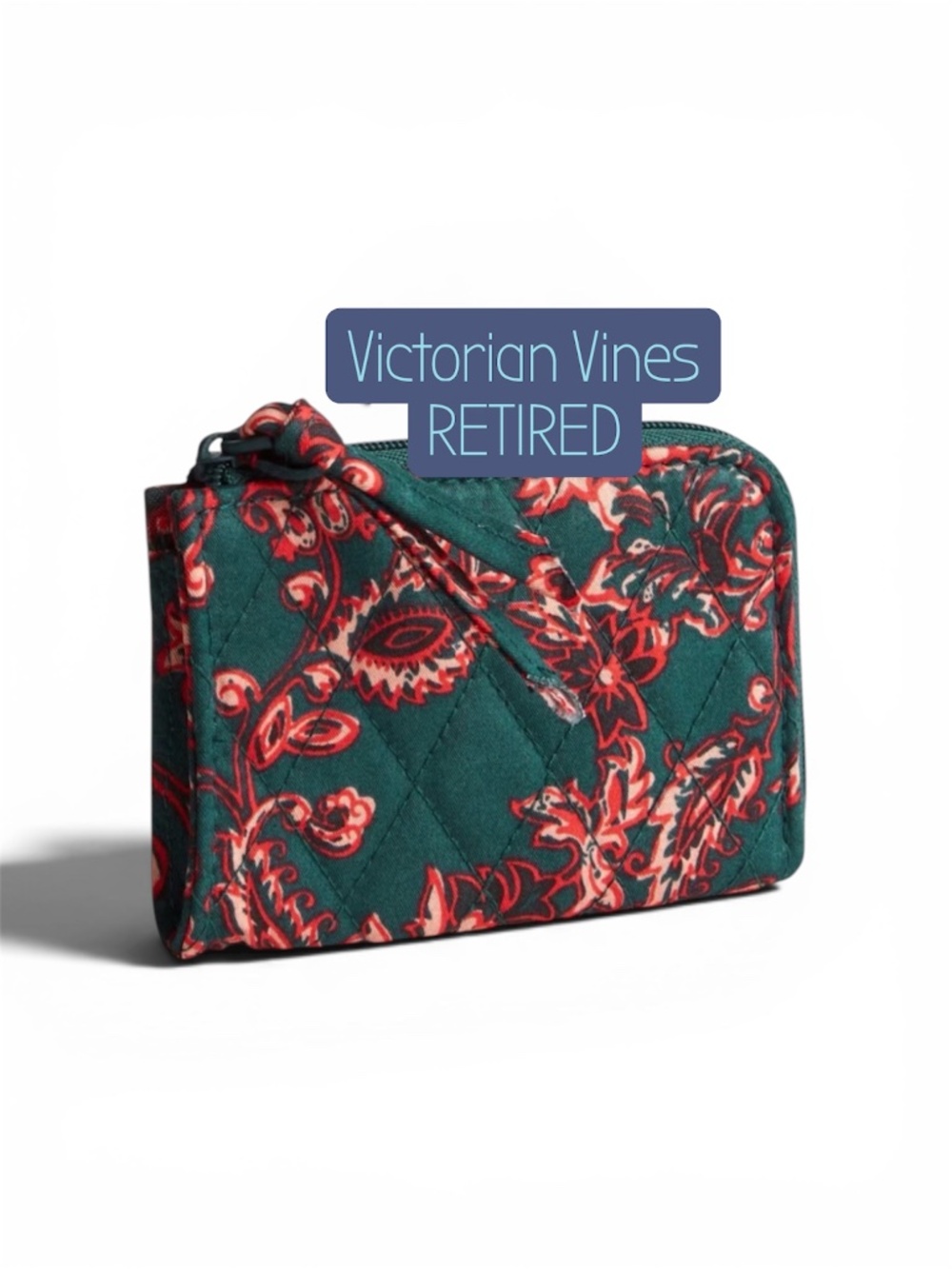 VERA BRADLEY ZIP CARD POUCH VICTORIAN VINES